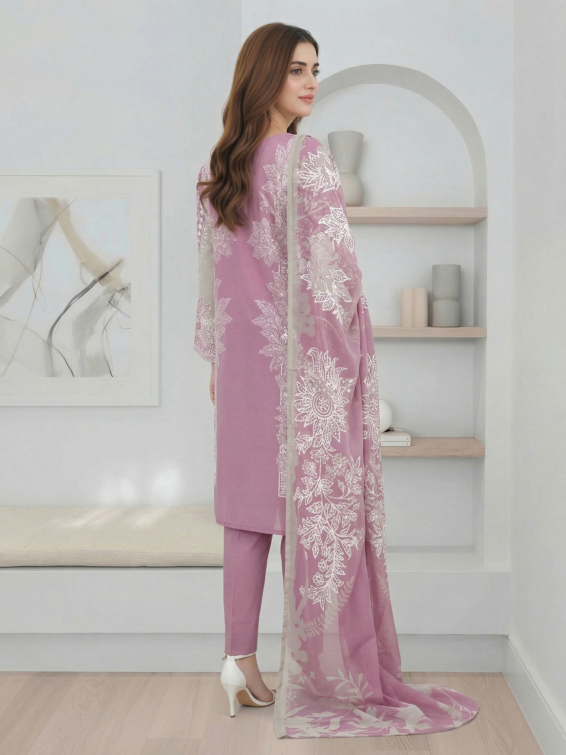 3 Piece Lawn Suit- Embroidered (Pret)