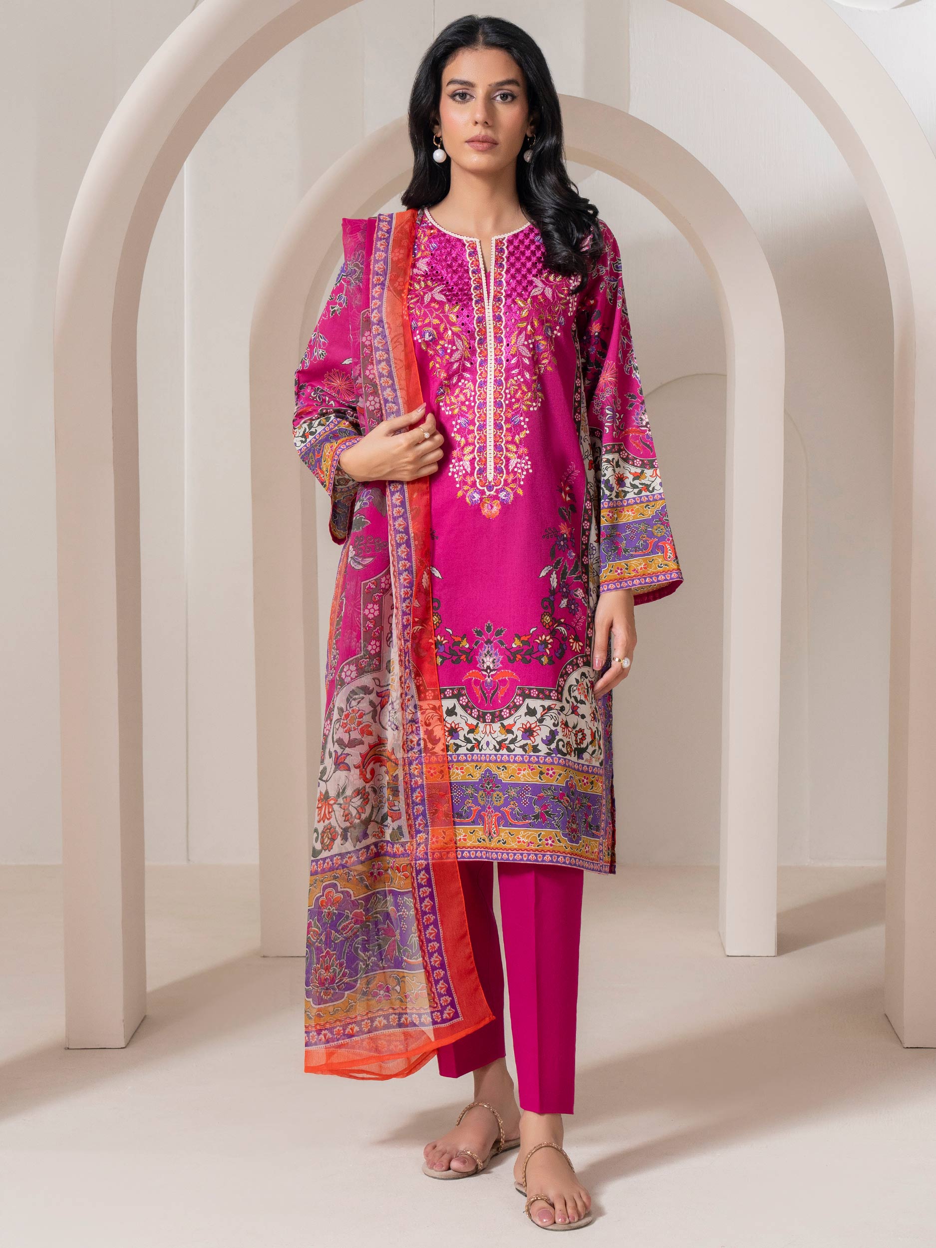 3 Piece Lawn Suit-Embroidered (Pret)