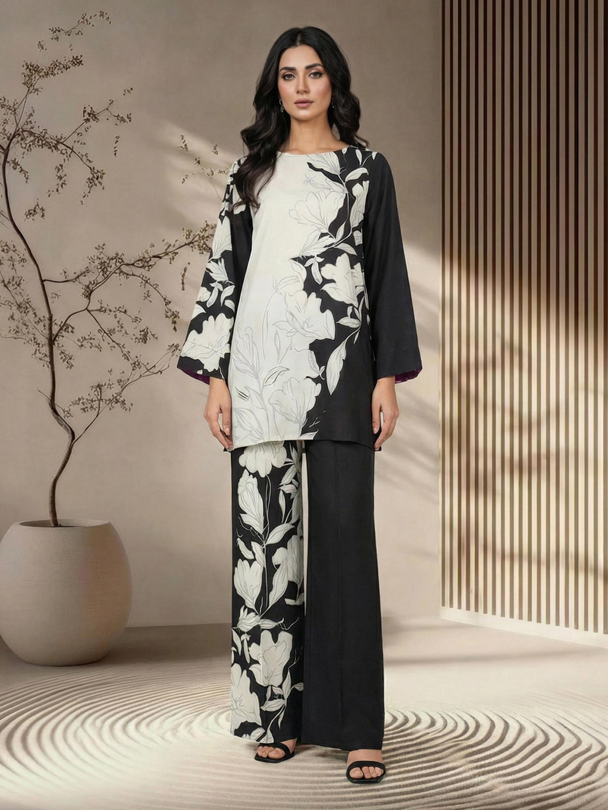 2 Piece Viscose Slub Suit (Pret)