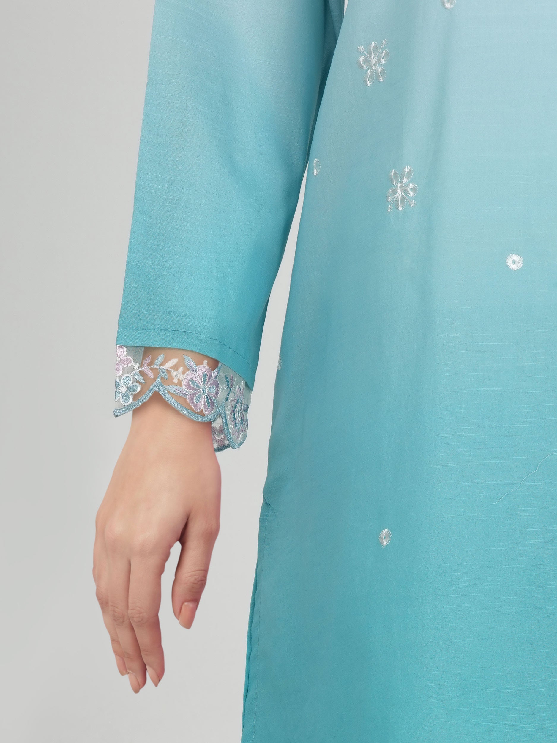 2 Piece Lawn Slub Suit- Embroidered (Pret)