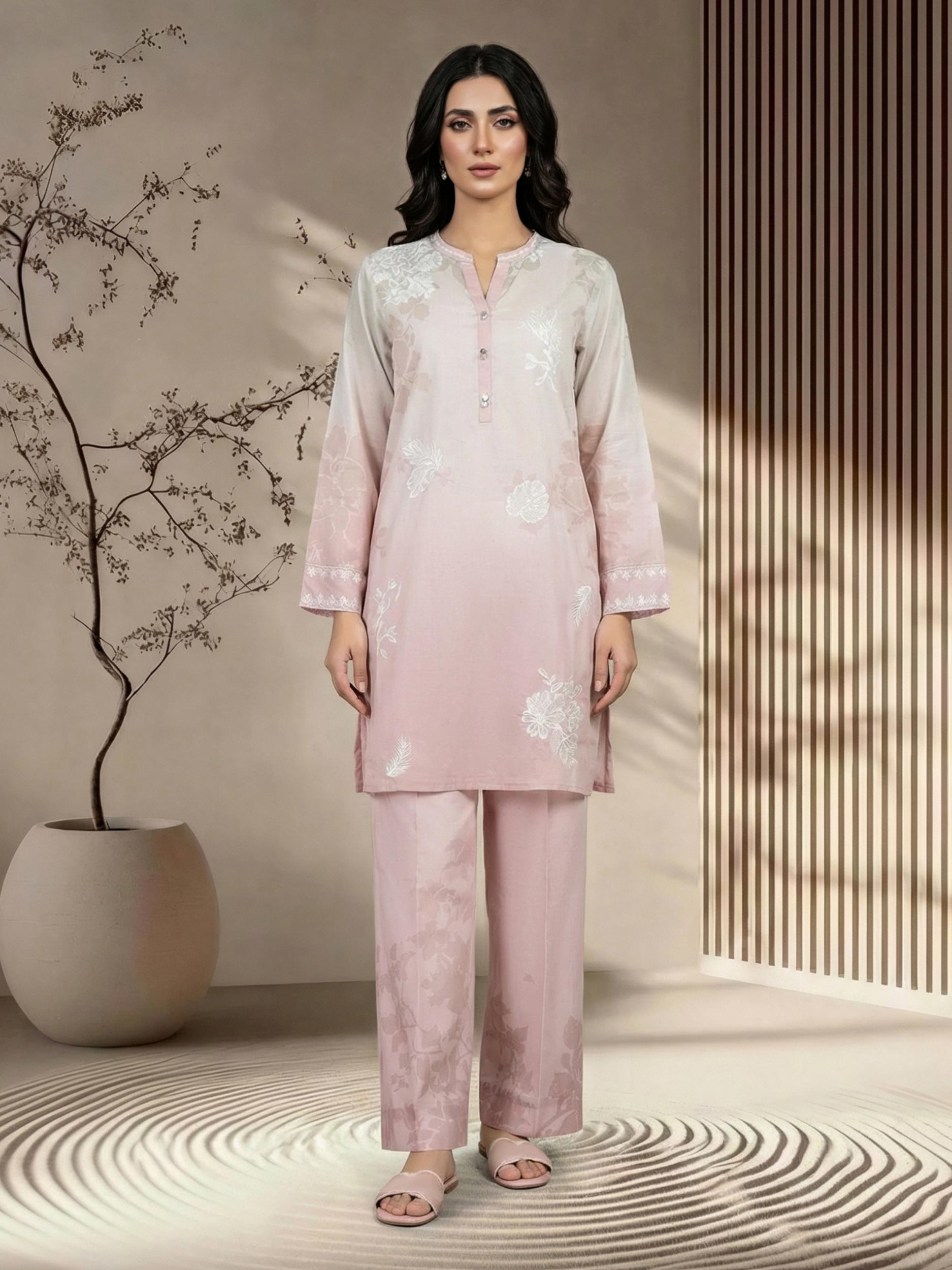 2 Piece Lawn Suit- Embroidered (Pret)