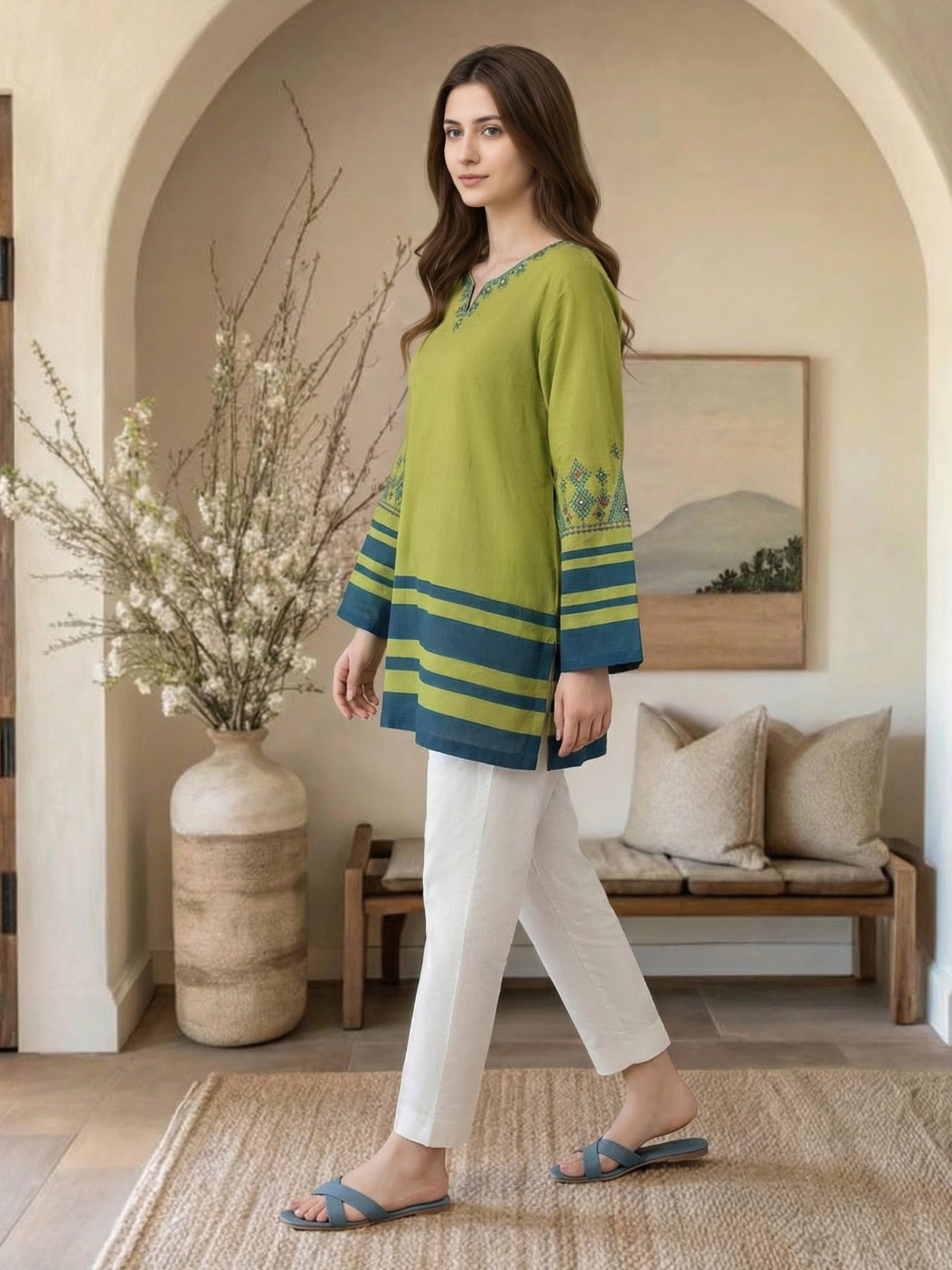 Lawn Kurti- Embroidered ( Pret)