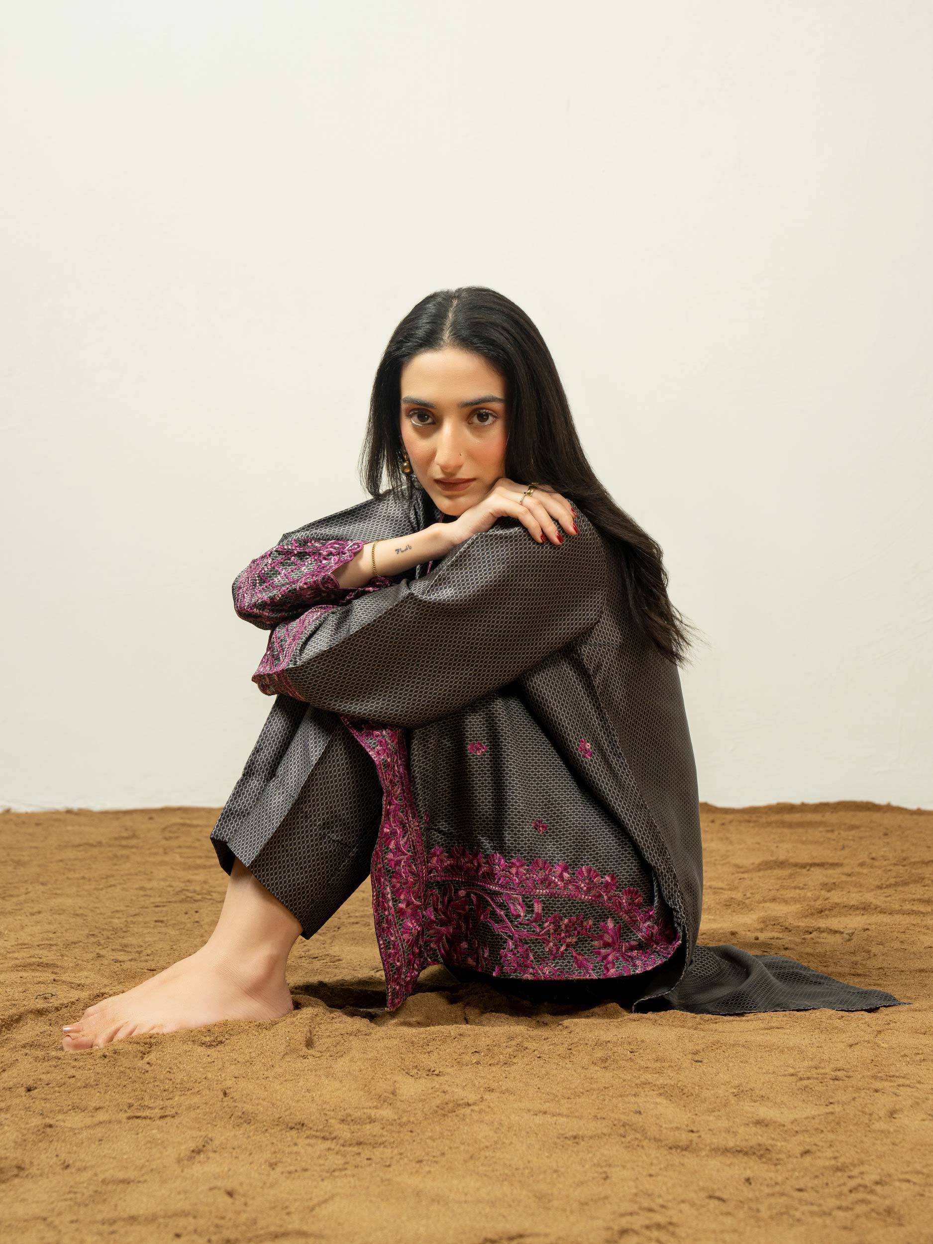 2 Piece Silk Suit-Embroidered (Pret)