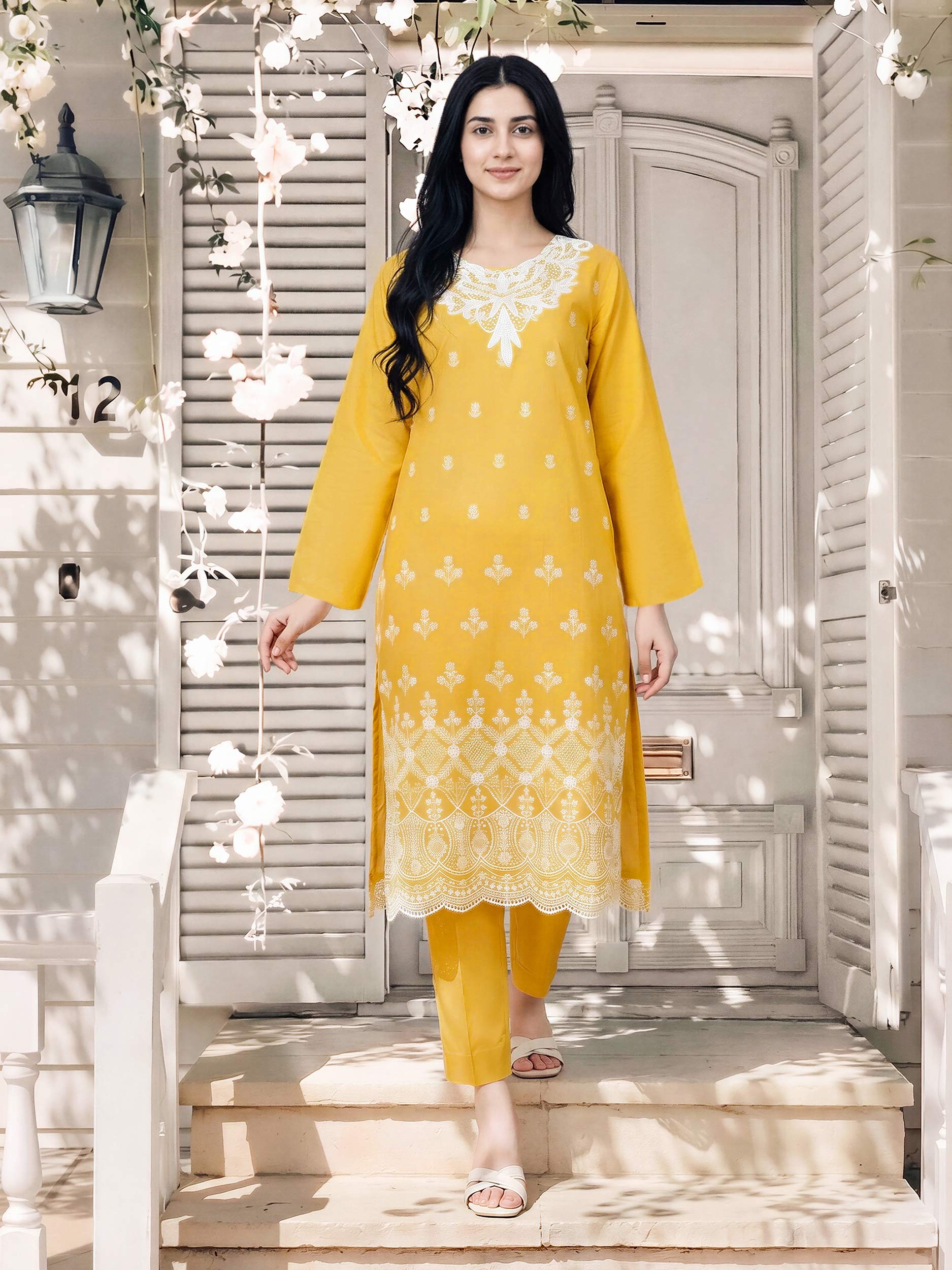 2 Piece Lawn Suit- Embroidered (Pret)