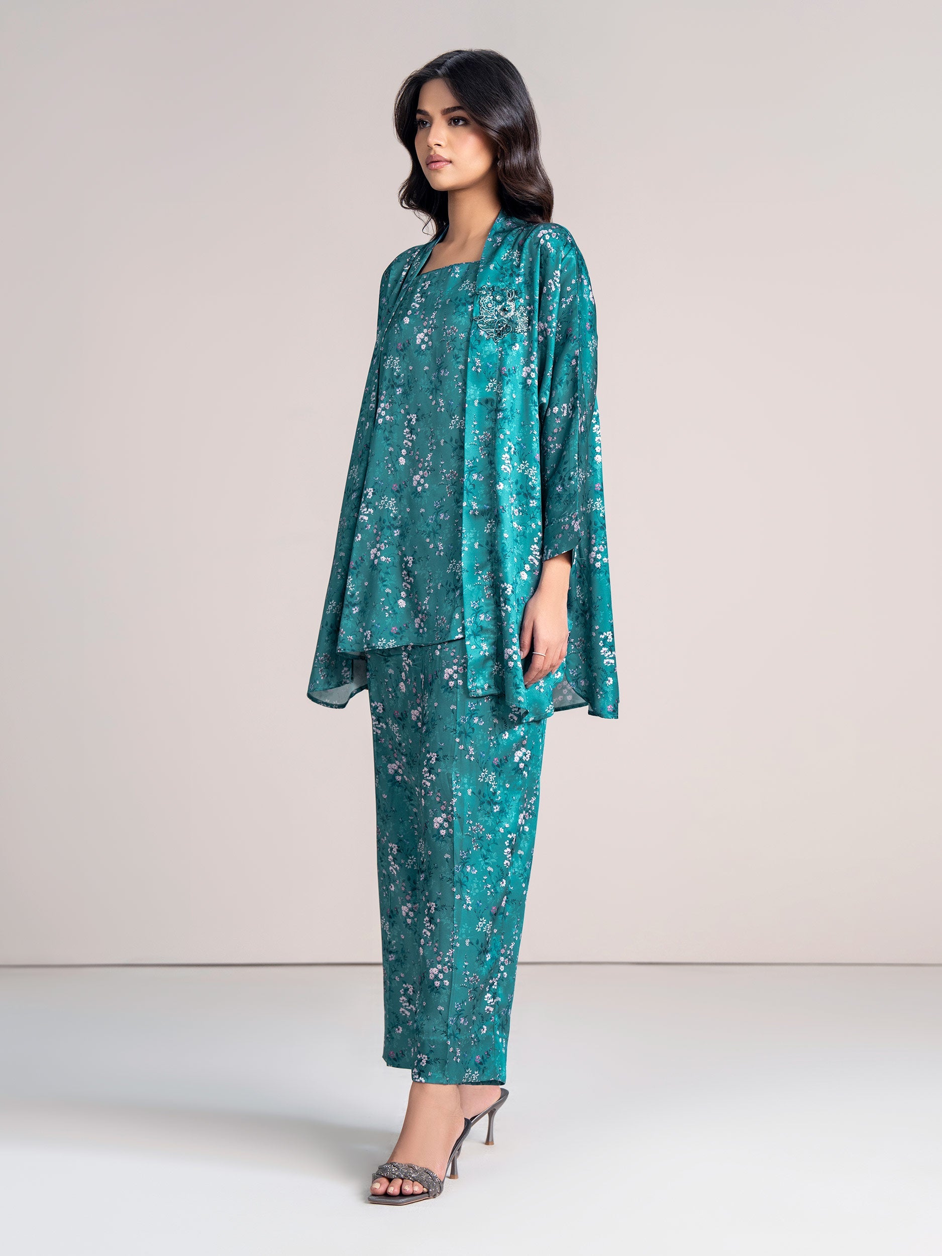 2-Piece Silk Cardigan Suit (Pret)