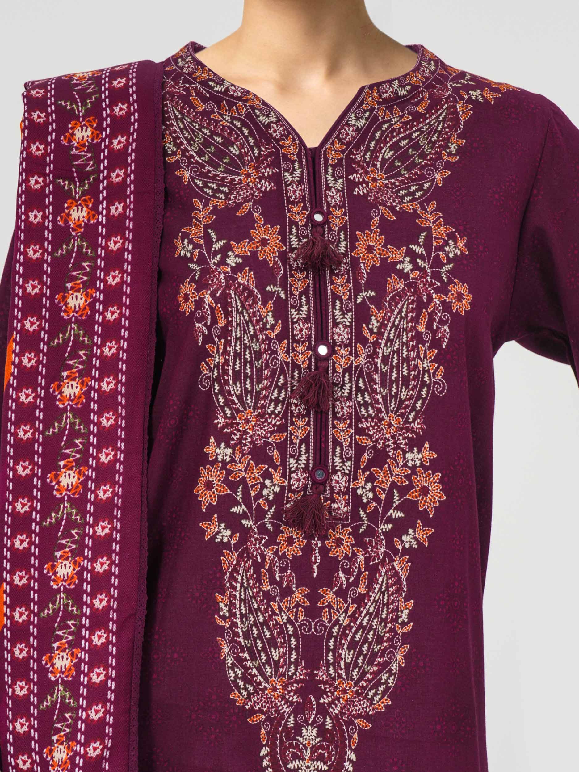 3 Piece Khaddar Suit (Pret)