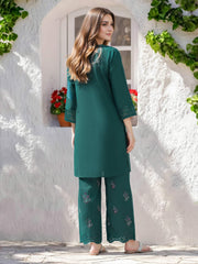 2 Piece Dobby Suit- Embroidered (Pret)