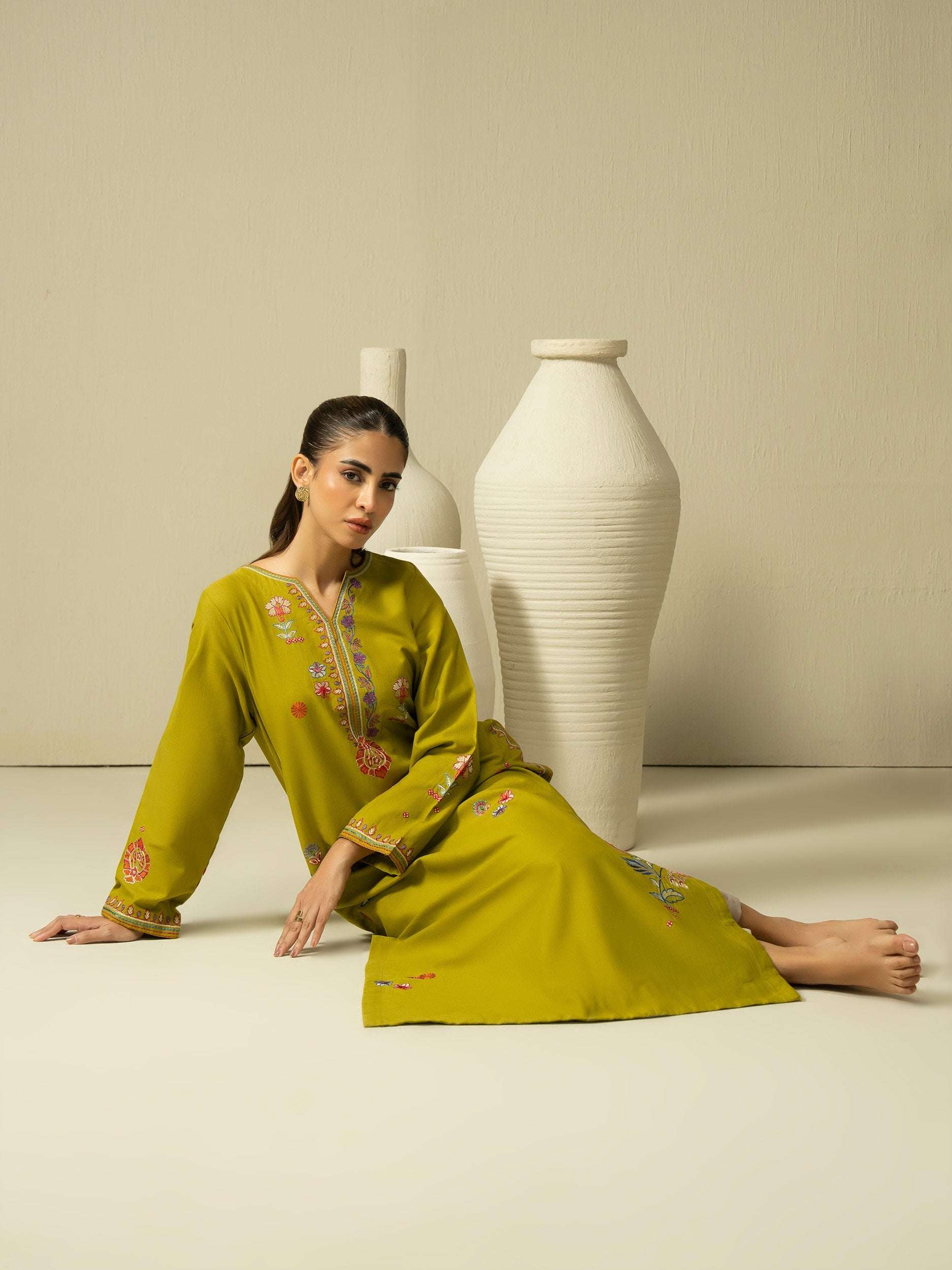 Khaddar Shirt-Embroidered (Pret)