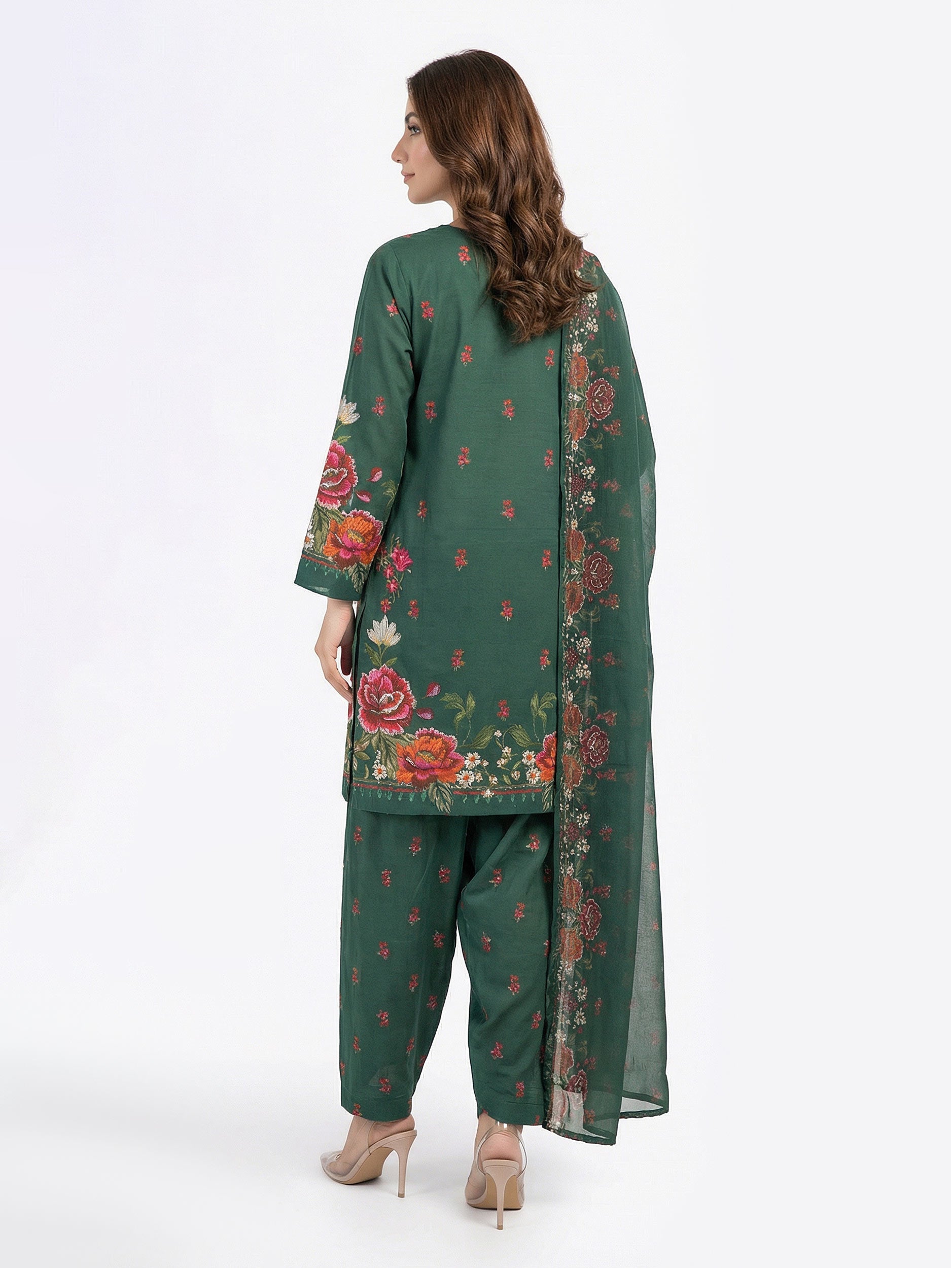 3 Piece Lawn Suit- Embroidered (Pret)
