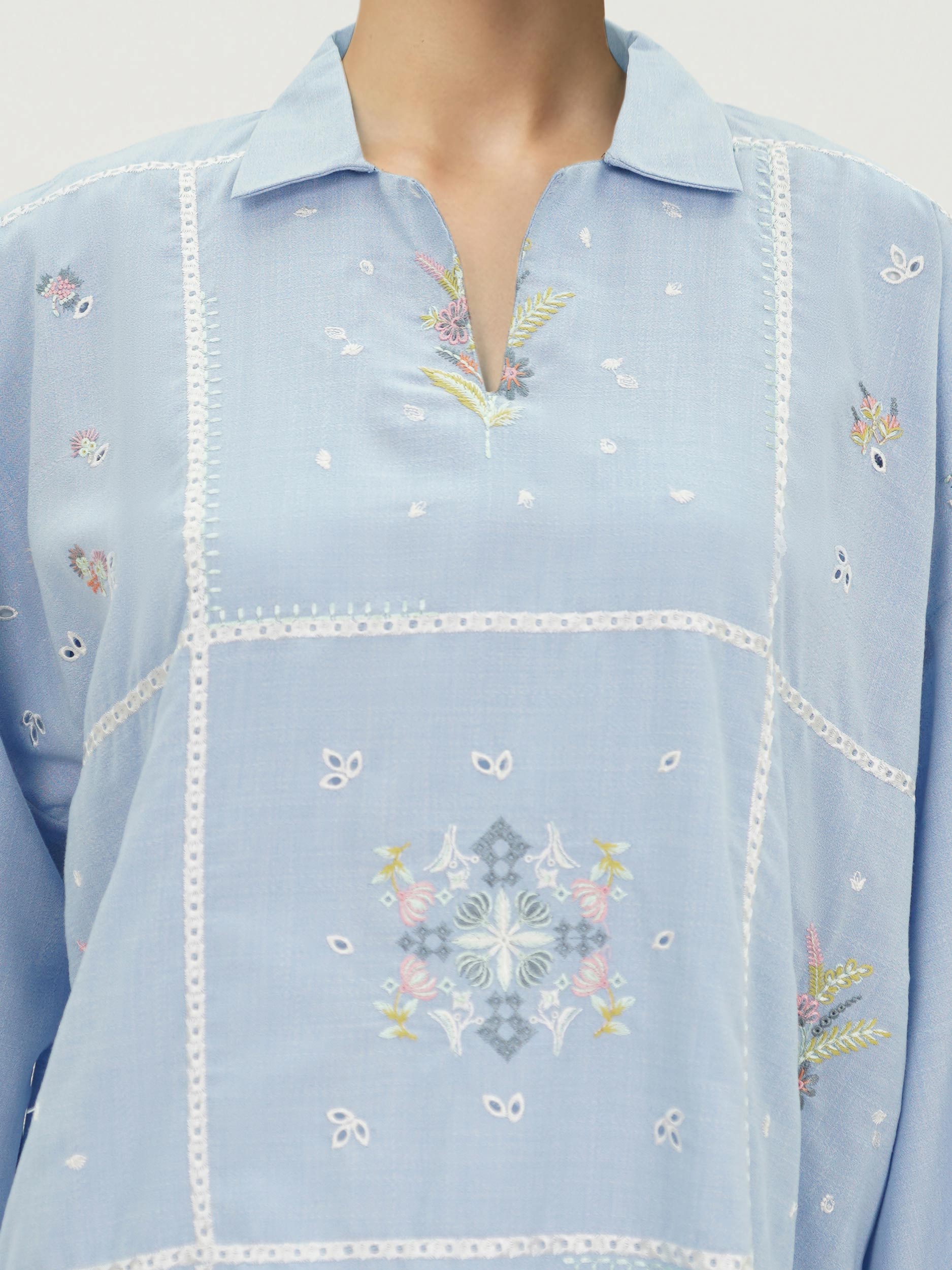 Yarn Dyed Kurti- Embroidered (Pret)