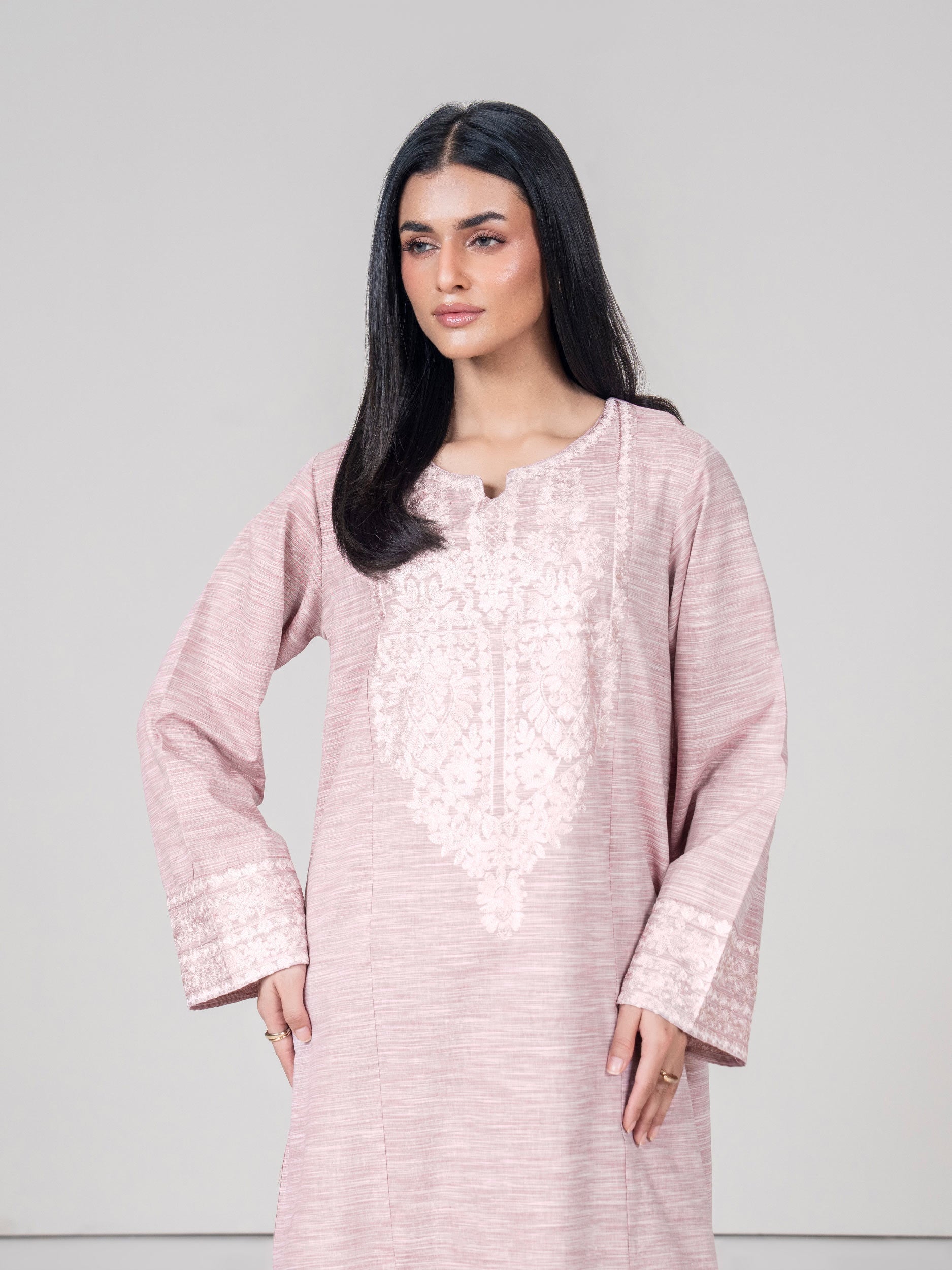 2 Piece Yarn-Dyed Suit- Embroidered (Pret)
