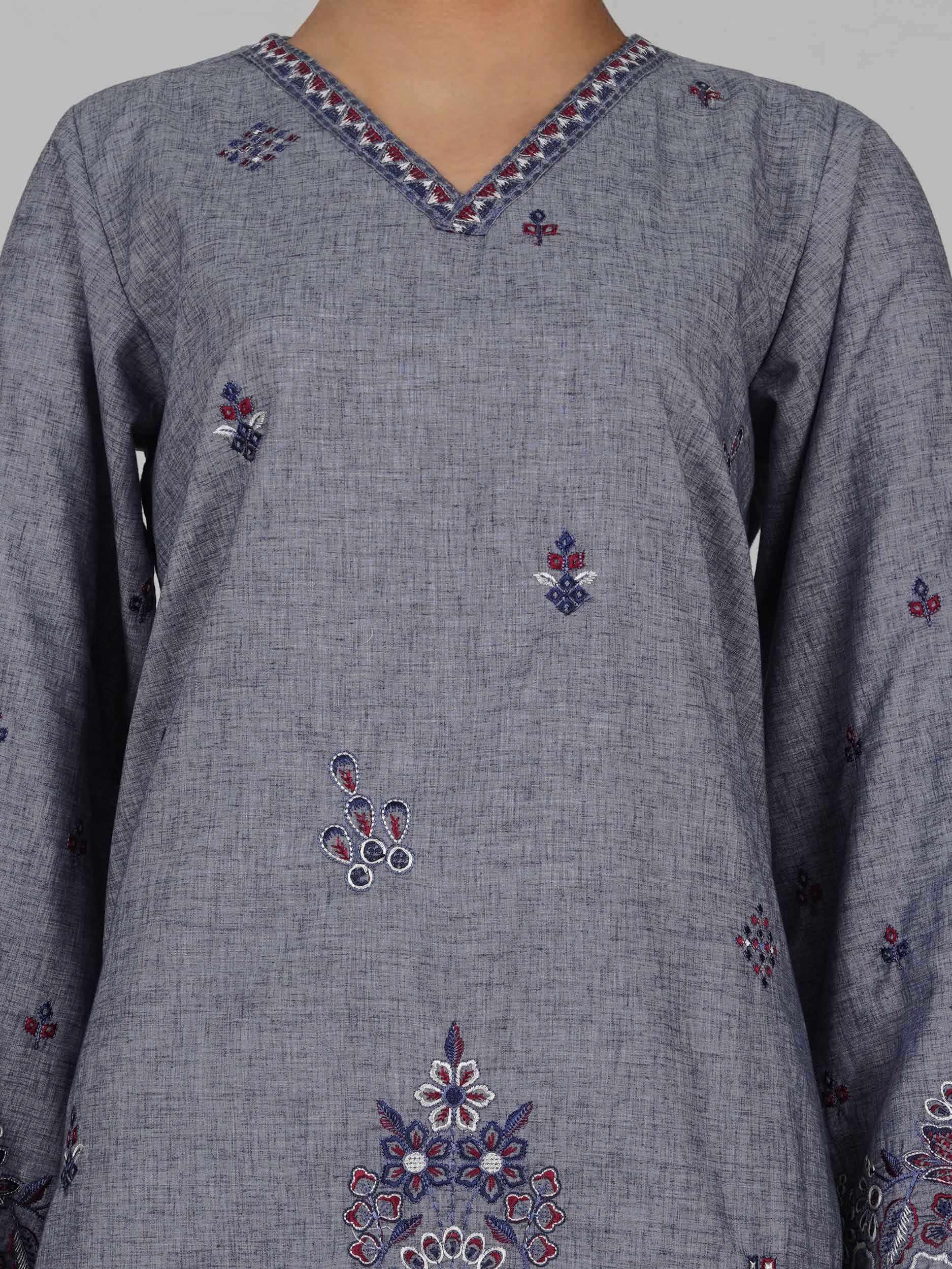 2 Piece Yarn Dyed Suit- Embroidered (Pret)