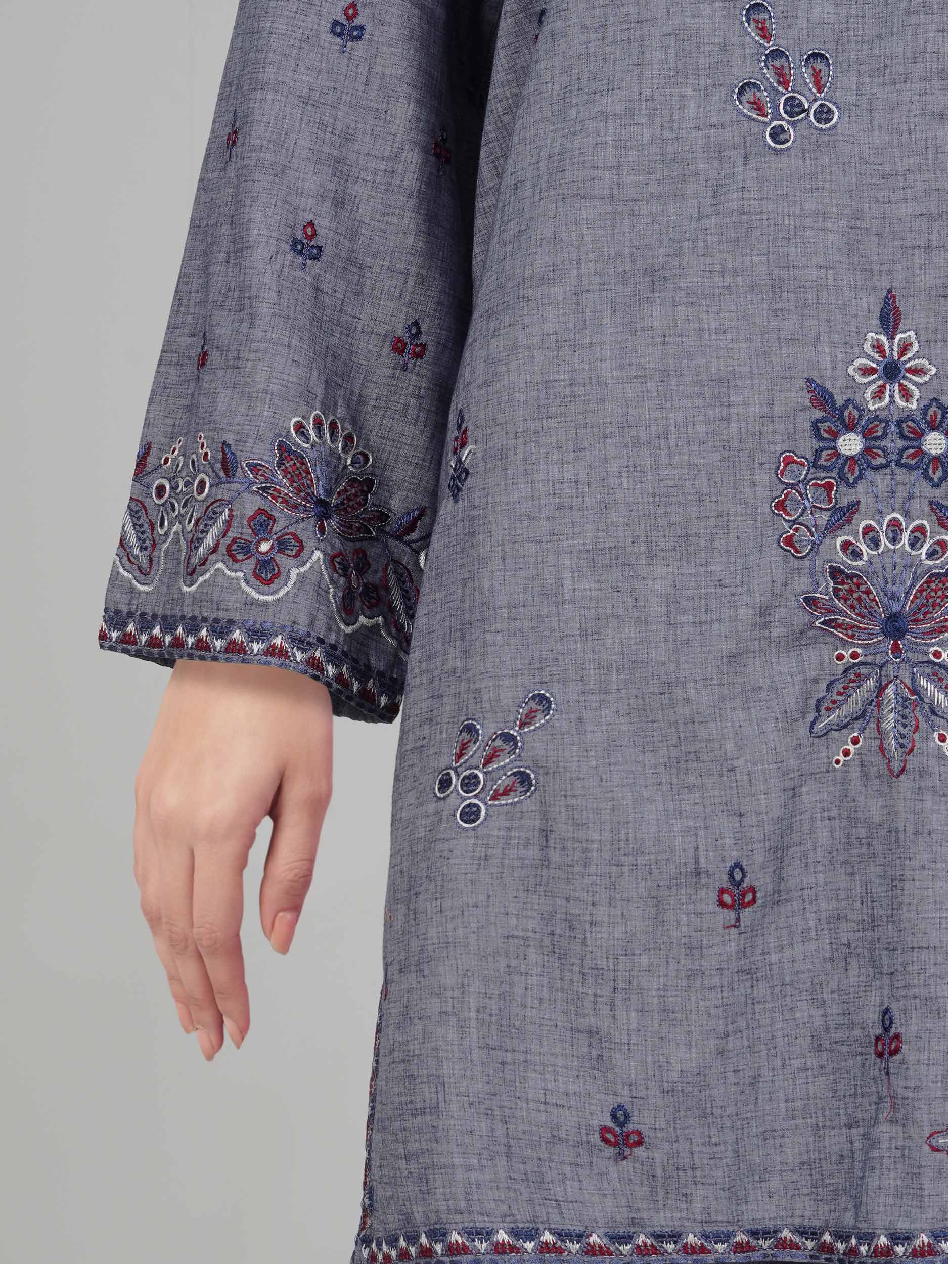 2 Piece Yarn Dyed Suit- Embroidered (Pret)