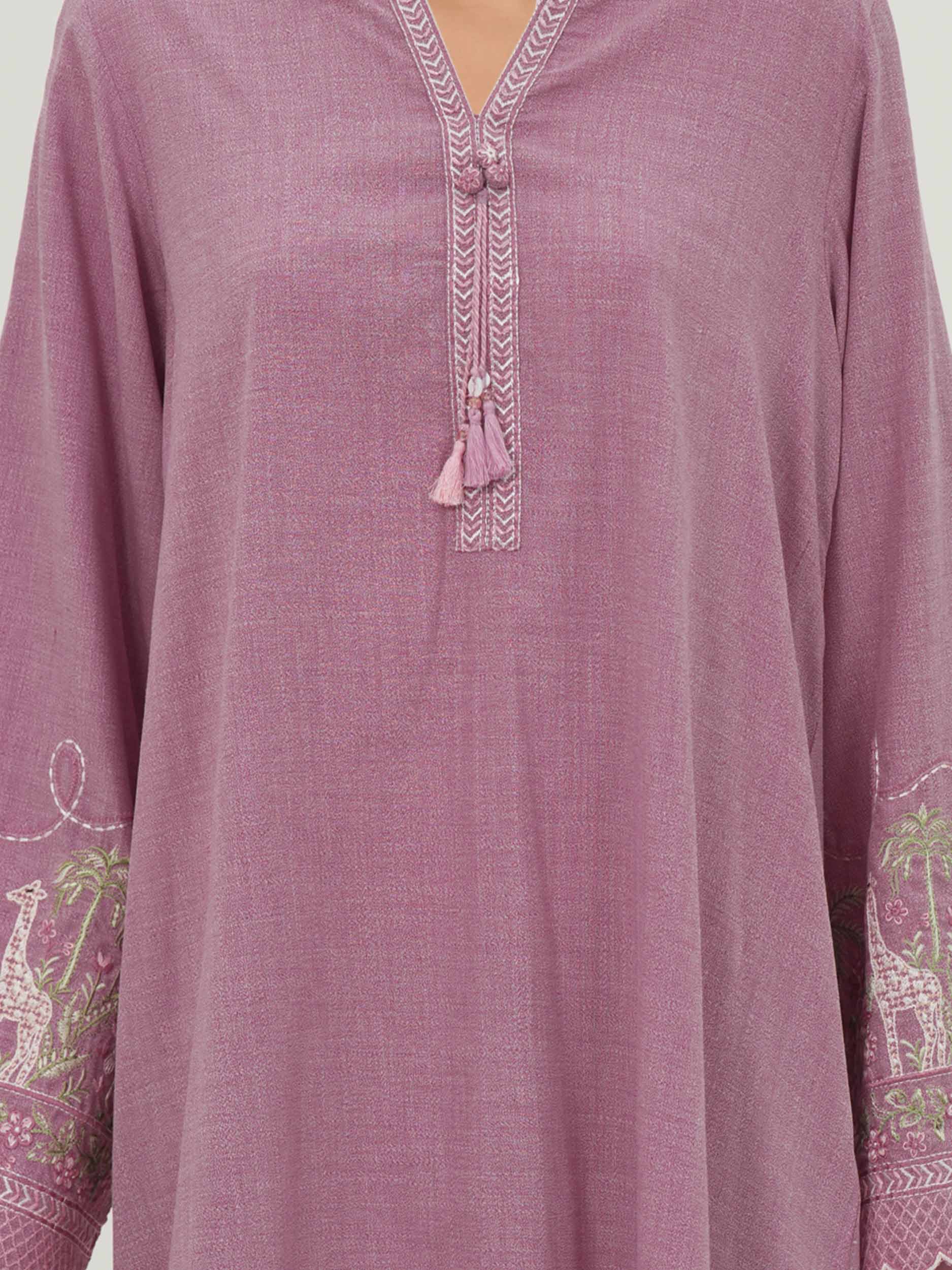 2 Piece Yarn Dyed Suit- Embroidered (Pret)