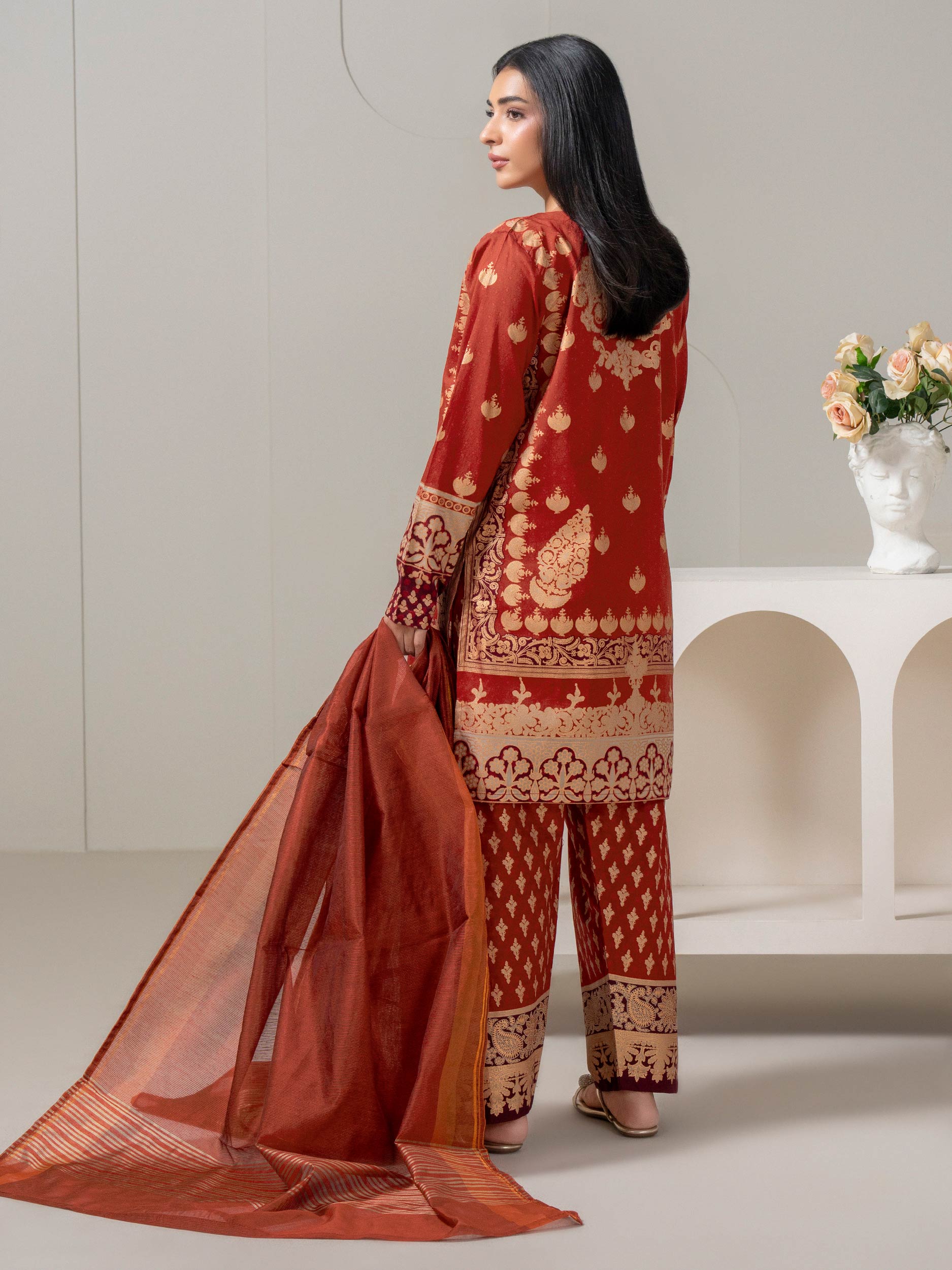 3 Piece Lawn Suit-Paste Print (Pret)