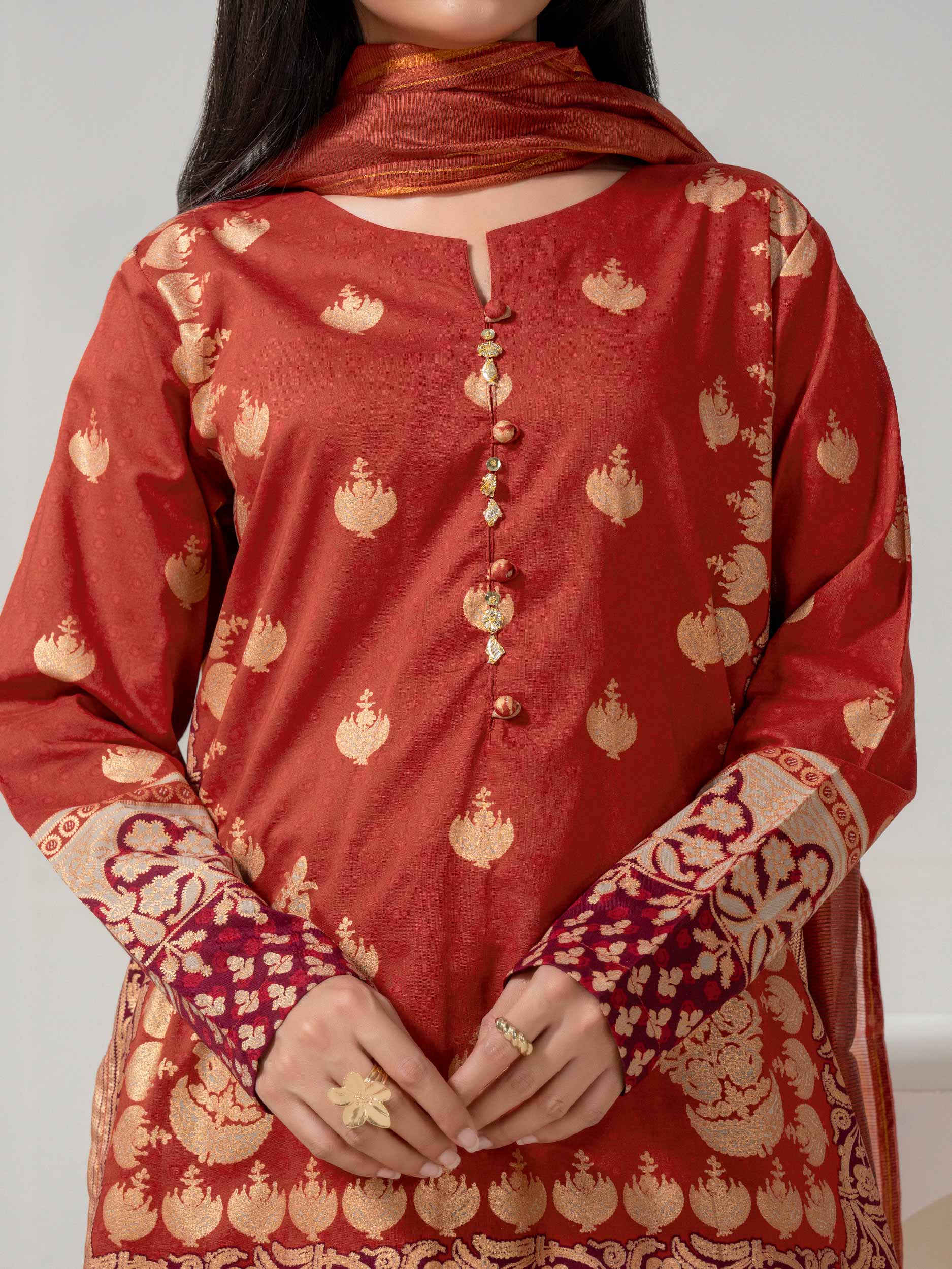 3 Piece Lawn Suit-Paste Print (Pret)