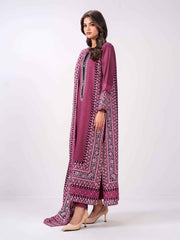 3 Piece Slub Khaddar Suit- Embroidered (Pret)