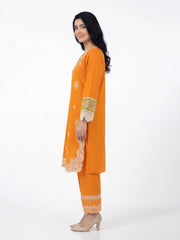 2 Piece  Lawn Slub Suit- Embroidered (Pret)