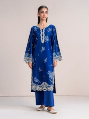 2 Piece Satin Suit- Embroidered (Pret)