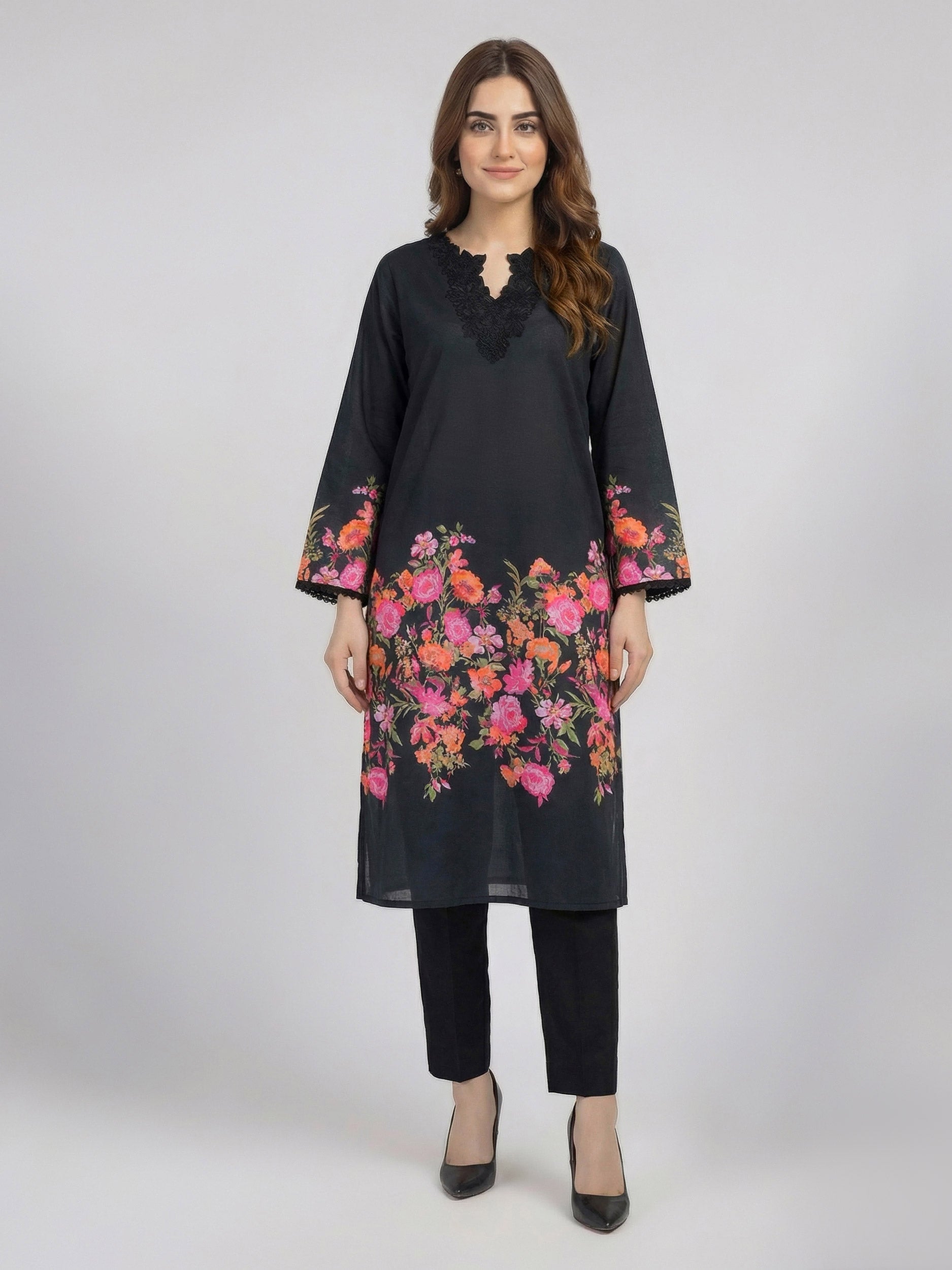 Lawn Shirt-Embroidered (Pret)