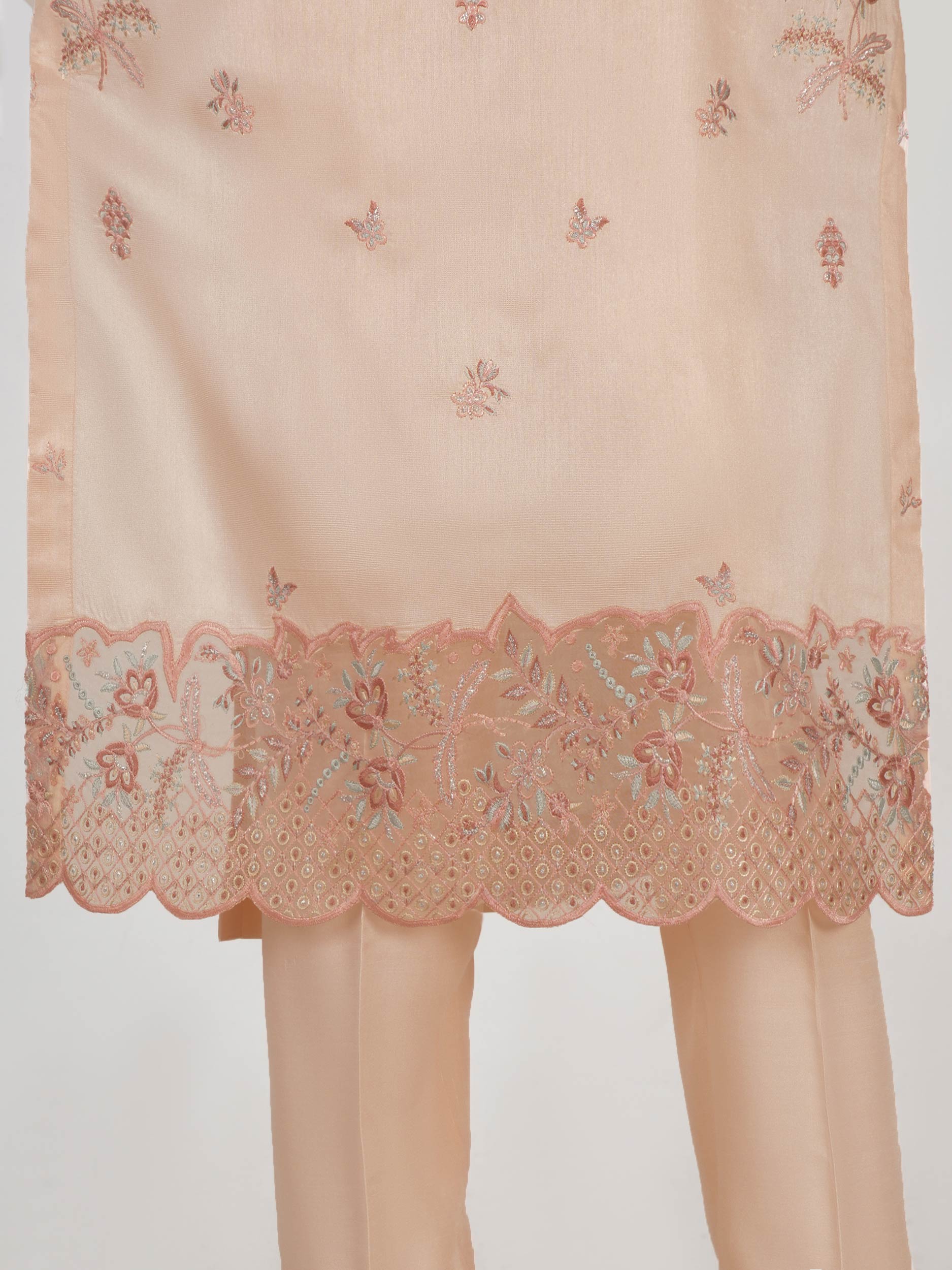 2 Piece Cotton Net Suit- Embroidered (Pret)