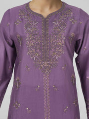3 Piece Dobby Suit- Embroidered (Pret)