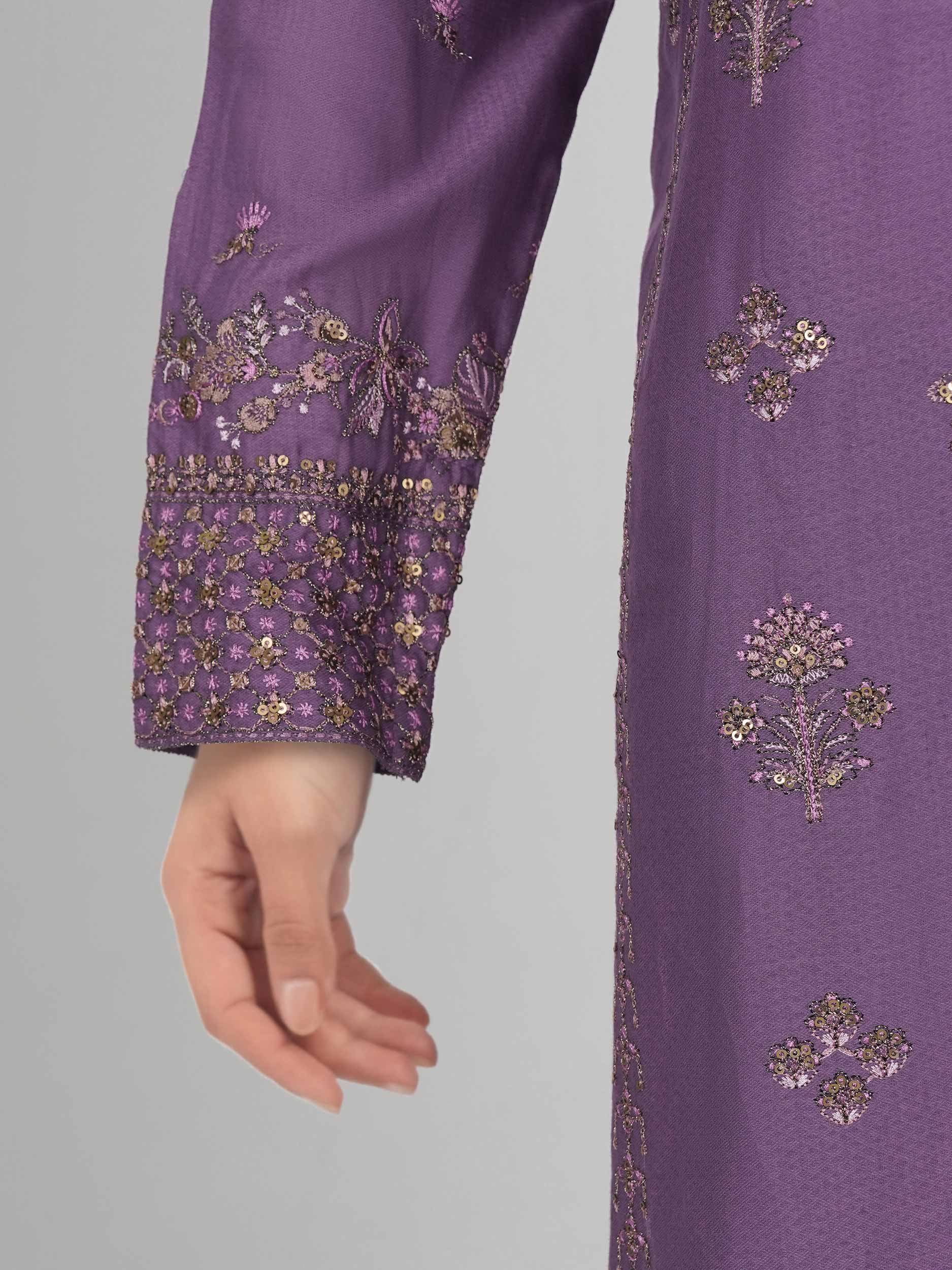 3 Piece Dobby Suit- Embroidered (Pret)