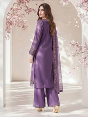 3 Piece Dobby Suit- Embroidered (Pret)