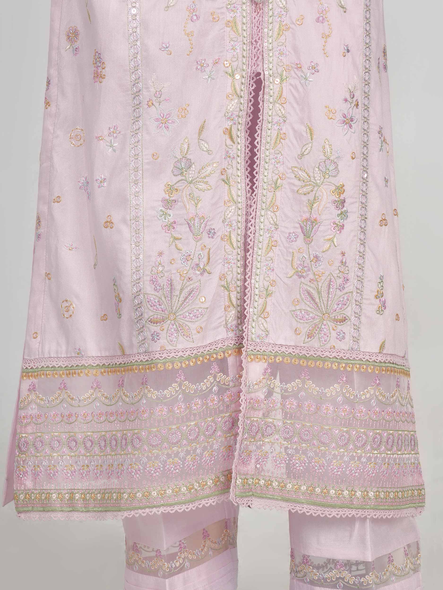 3 Piece Cotton Net Suit- Embroidered (Pret)