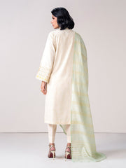 3 Piece Self Jacquard Suit- Embroidered (Pret)