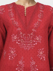 2 Piece Lawn Texture Suit- Embroidered (Pret)