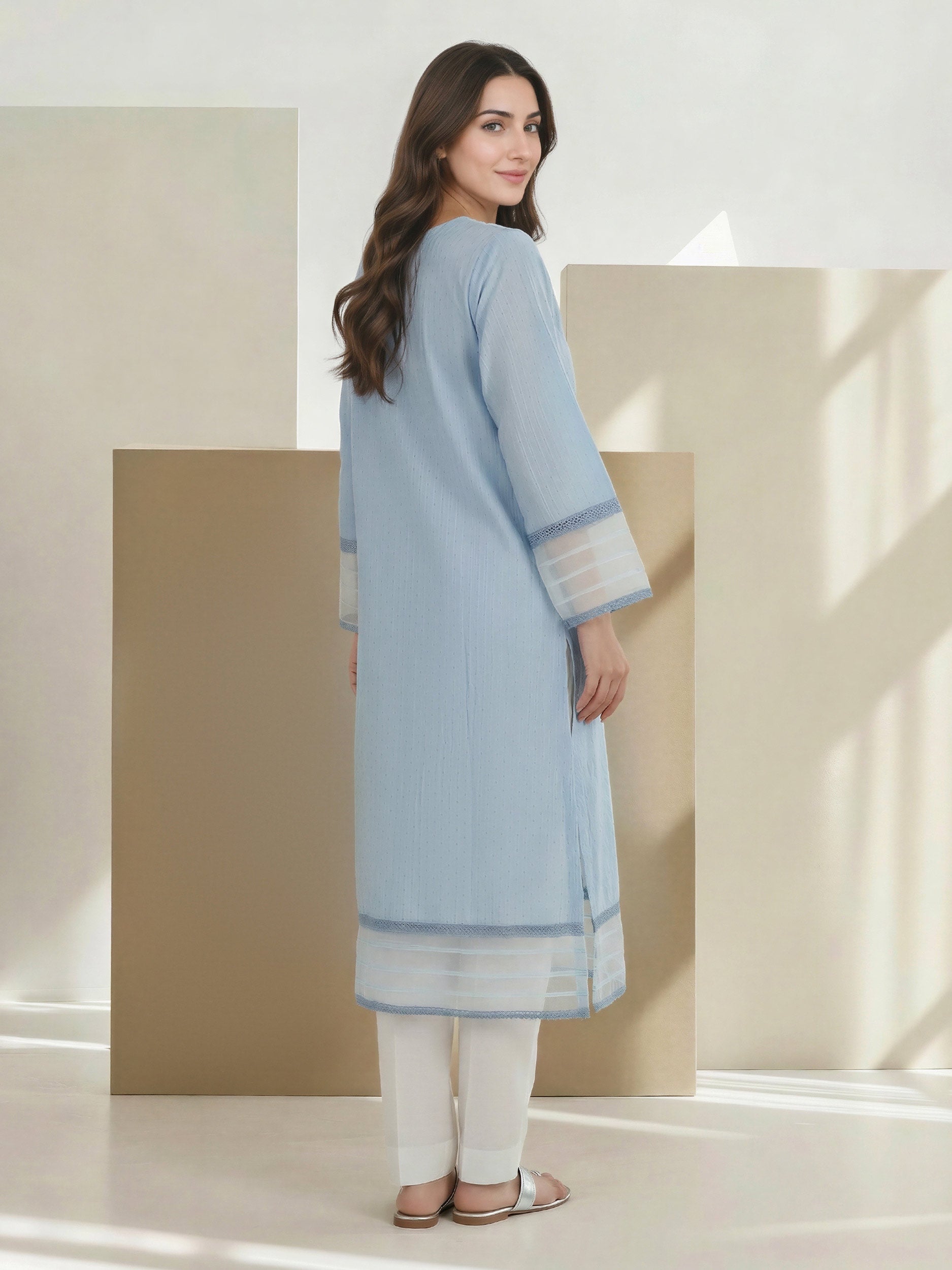 Lawn Texture Shirt- Embroidered (Pret)