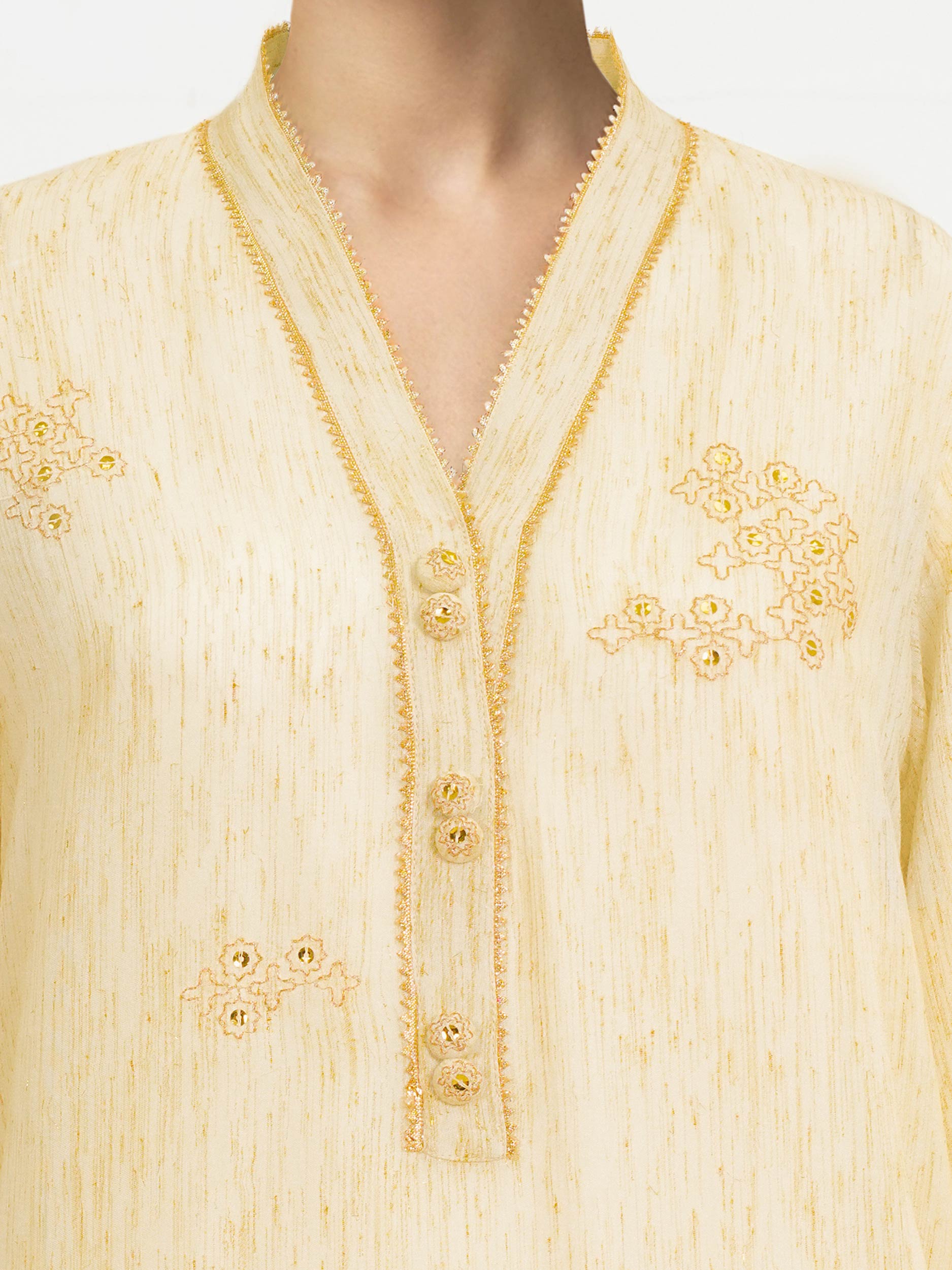 2 Piece Viscose Glitter Suit- Embroidered (Pret)