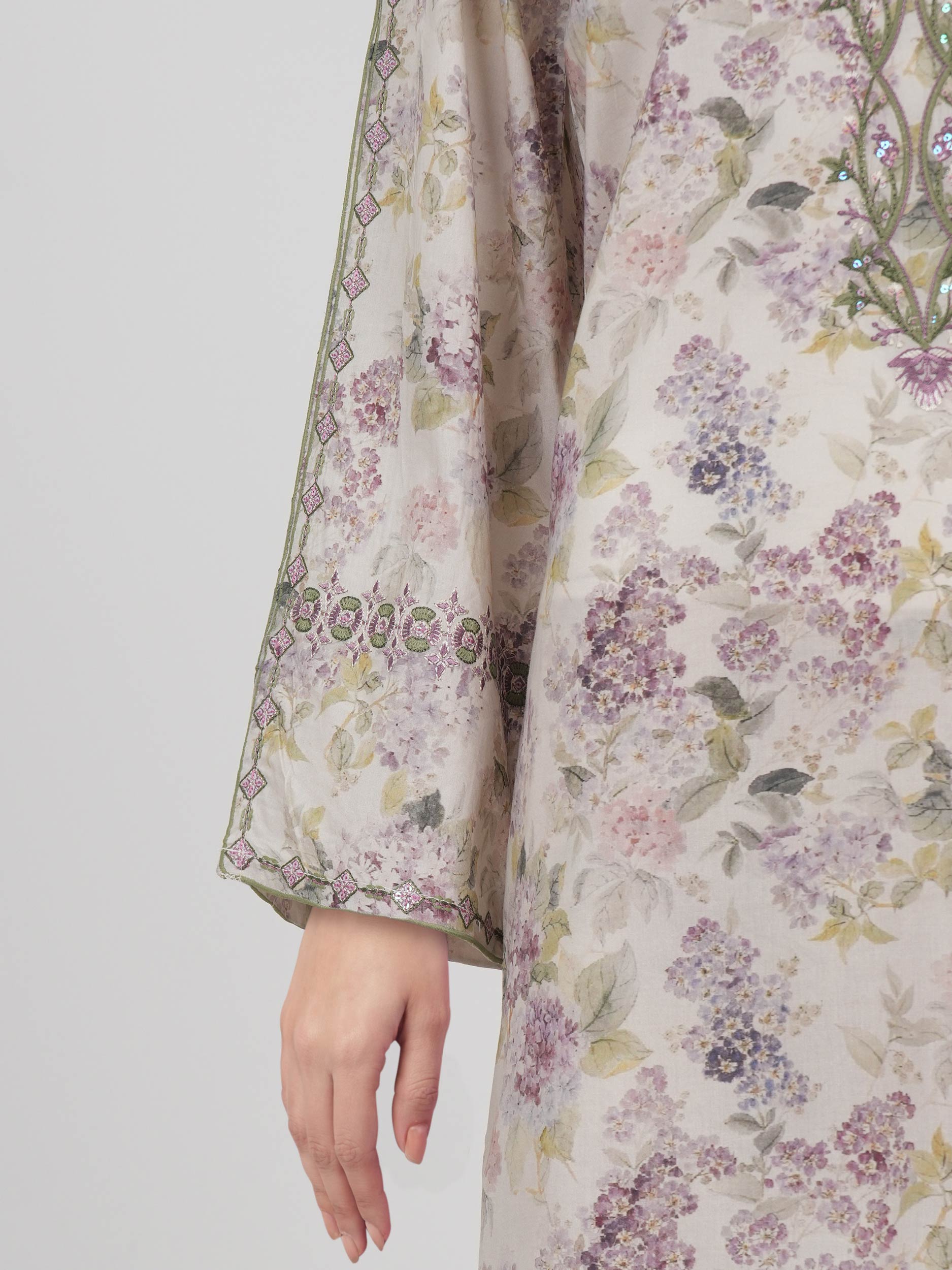 2 Piece Viscose Cotton Suit- Embroidered (Pret)