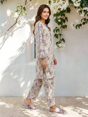 2 Piece Viscose Cotton Suit- Embroidered (Pret)