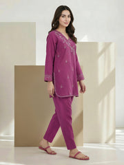 2 Piece Yarn Dyed Suit- Embroidered (Pret)
