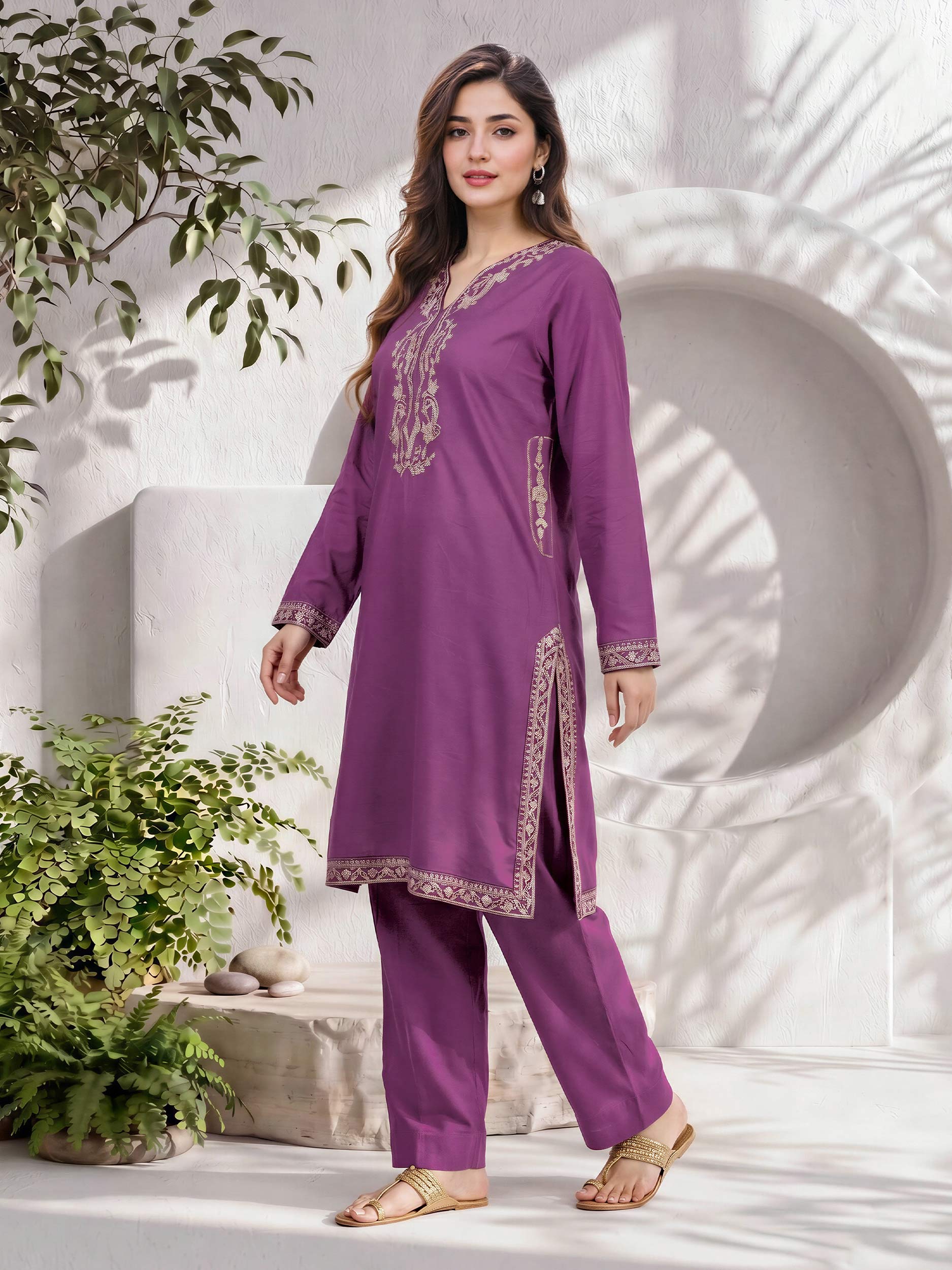 2 Piece Lawn Suit- Embroidered (Pret)