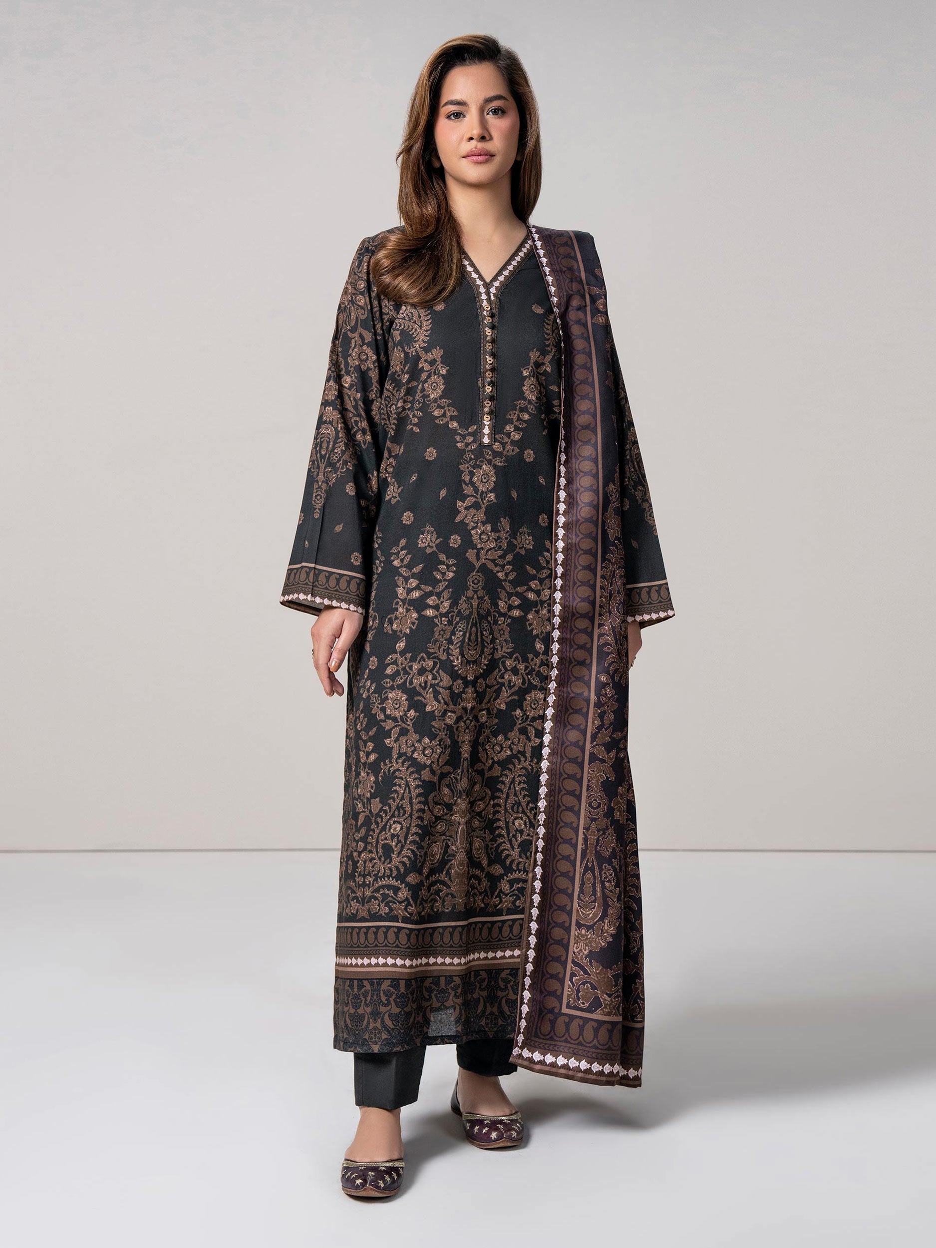 3 Piece Khaddar Suit (Pret)