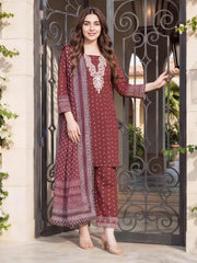 3 Piece Lawn Suit- Embroidered (Pret)
