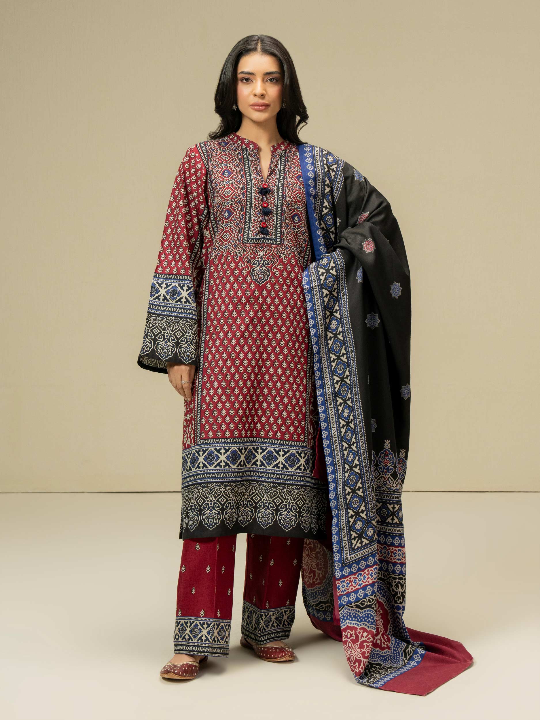 3 Piece Khaddar Suit (Pret)