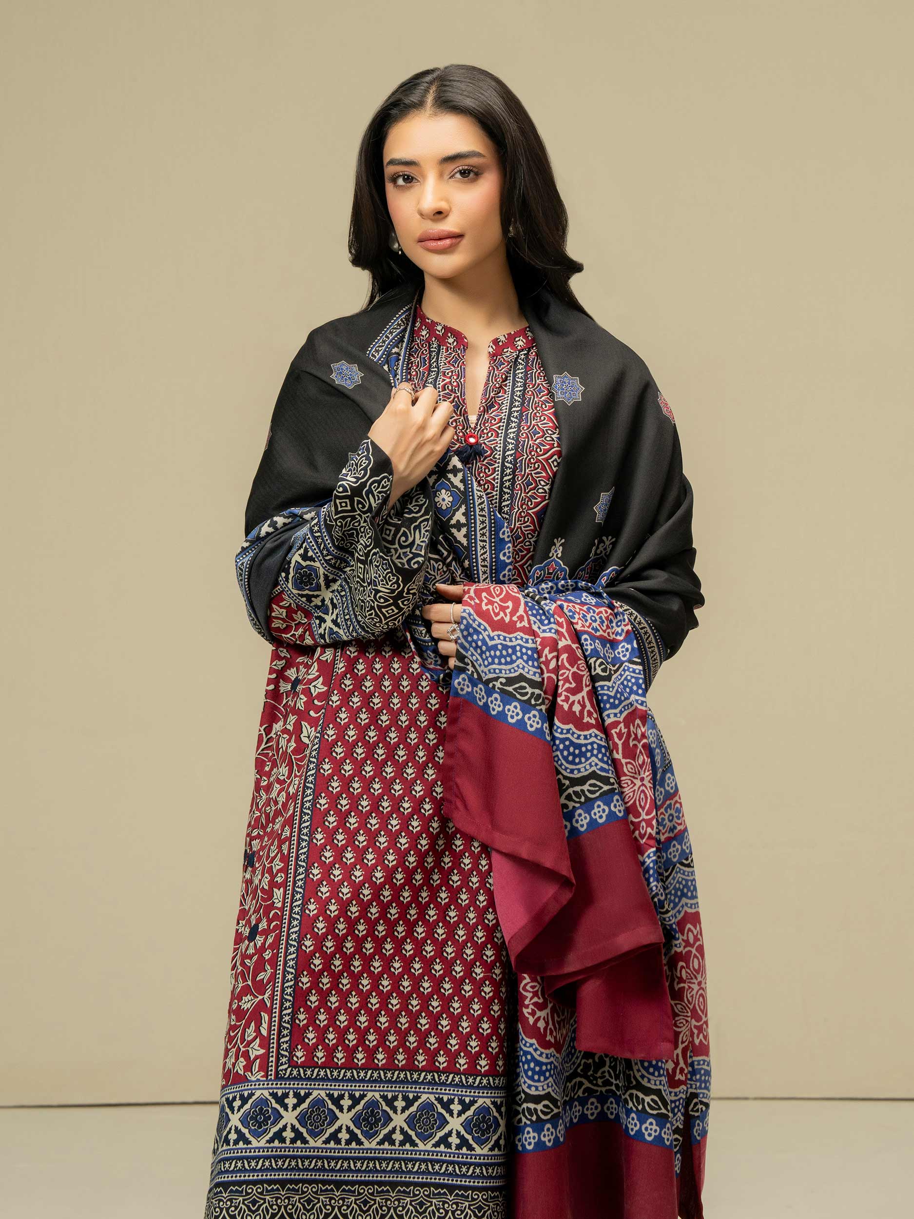 3 Piece Khaddar Suit (Pret)