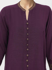 2 Piece Zari Karandi Suit- Embroidered (Pret)