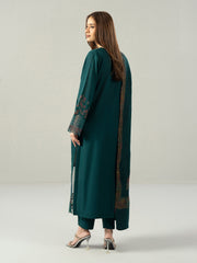 3-Piece Slub Khaddar Suit- Embroidered (Pret)