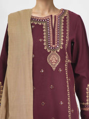 3-Piece Khaddar Suit-Embroidered (Pret)