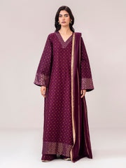 3 Piece Khaddar Suit- Embroidered (Pret)