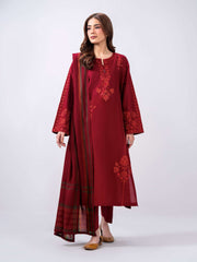 3 Piece Khaddar Suit- Embroidered (Pret)