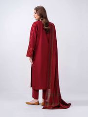 3 Piece Khaddar Suit- Embroidered (Pret)