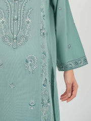 3 Piece Slub Khaddar- Embroidered (Pret)