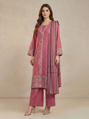 3 Piece Khaddar Suit- Embroidered (Pret)