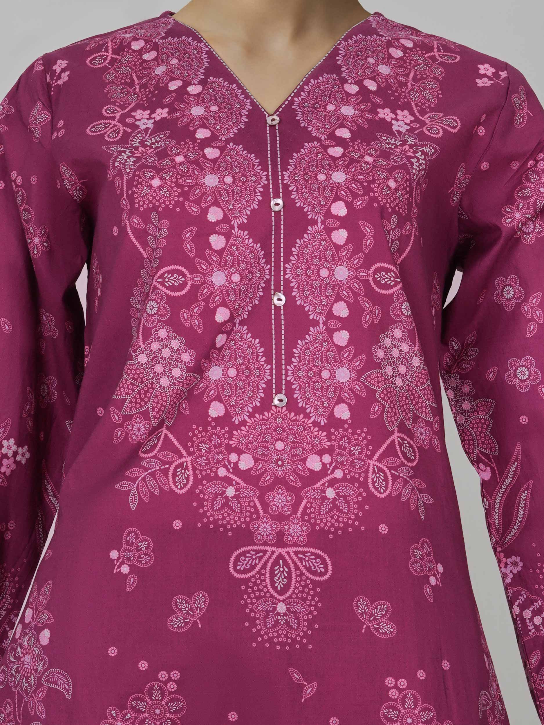 3 Piece Lawn Slub Suit (Pret)